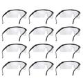 12pcs Eye Protective Glasses Practical Riding Eyewear Dust Wind Proof Goggles for Outdoor Outside (Black Frame and White Lens)