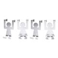 4 Pcs Cartoon Humanoid Door Back Hooks Creative Seamless Nail-free Door Rack Cabinet Storage Hooks (Silver)