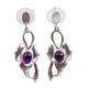 Ethereal Gems,'Sterling Silver Amethyst Earrings Handcrafted in Mexico'