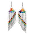 Shower of Colors,'Colorful Glass Beaded Waterfall Earrings from Mexico'