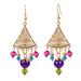 Vibrant,'Gold-plated Agate And Swarovski Dangle Earrings From Mexico'