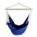 Cotton hammock swing, 'Copacabana' - Cotton Solid Blue Swing Hammock