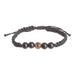 Dark Energies,'Black Macrame Bracelet with Onyx and Tiger's Eye Beads'