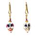 'Handmade Day of The Dead 14k Gold-Accented Dangle Earrings'