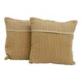 Caramel Window,'Handloomed Caramel Striped Cotton Cushion Covers (Pair)'