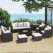Royalcraft 9 Pieces Patio Furniture Set All Weather PE Wicker Rattan Outdoor Sectional Sofa with Coffee Table and Grey Cushion Outdoor Furniture for Lawn Backyard Poolside Porch