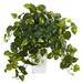 Pothos Artificial Plant in White Tower Vase