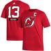 Men's adidas Nico Hischier Red New Jersey Devils Fresh Name & Number T-Shirt