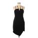 Tea & Cup Casual Dress - Party Plunge Sleeveless: Black Print Dresses - Women's Size Medium