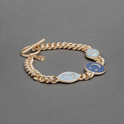Lucky Brand Celestial Enamel Link Toggle Bracelet - Women's Ladies Accessories Jewelry Bracelets in Silver
