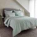 Christy Duvet Cover Bedding Sets | Stornoway Chambray | Double Set | Green | 100% Cotton | Contemporary Subtle Marled Bed Linen