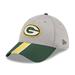 Men's New Era Heather Gray/Green Green Bay Packers Striped 39THIRTY Flex Hat