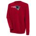 Men's Antigua Red New England Patriots Victory Crewneck Pullover Sweatshirt