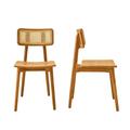 Lot de 2 chaises en teck massif et cannage