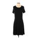 Gap Casual Dress - A-Line Scoop Neck Short sleeves: Black Print Dresses - Women's Size Medium Tall