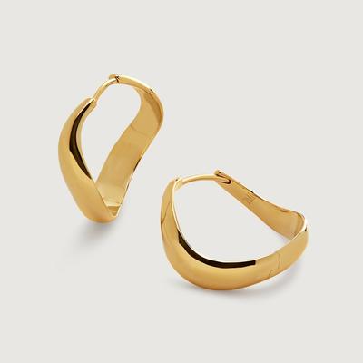 Gold Swirl Medium Hoop Earrings