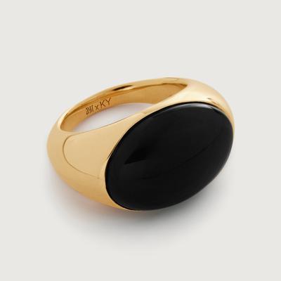 Gold Kate Young Gemstone Ring Black Onyx