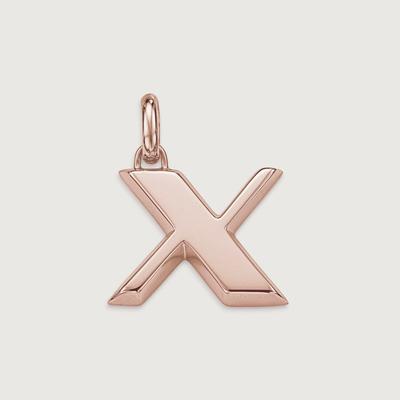Alphabet Pendant X, Rose Gold Vermeil on Silver