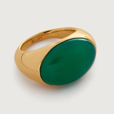 Gold Kate Young Gemstone Ring Green Onyx