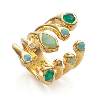 Gold Siren Tonal Cluster Cocktail Ring Mix