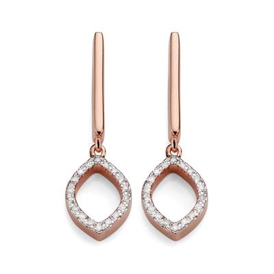 Rose Gold Naida Mini Marquise Drop Earrings Diamond