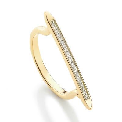 Diamond Skinny Stacking Ring, Gold Vermeil on Silver