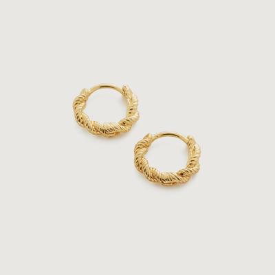 Gold Corda Mini Huggie Earrings