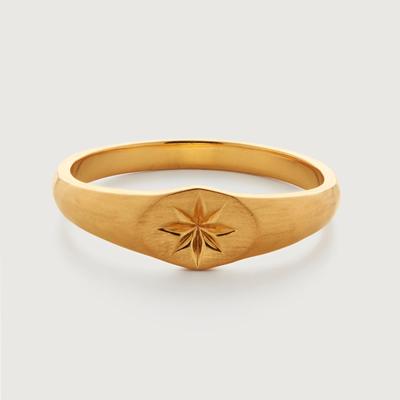 Gold Guiding Star Signet Ring