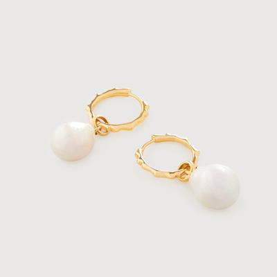 Siren Muse Pearl Ripple Small Hoop Earrings