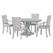 5-piece Wood Dining Set with Extendable Round Dining Table and Upholstered Back Dining Chairs for Dining Room, Black