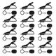 24Pcs Microphone Lapel Tie Clip Universal Mini Lapel Lavalier Microphone Mic Clip Iron Clip Black(12Pcs Clips + 12Pcs Sponge Cov