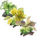 3Pcs Fake Water Plants Figurines Aquarium Artificial Plants Lifelike Fake Plants Decors Fish Tank Decors