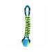 14.5 Inches Paracord Dog Toys Tough Rope Tug and Tennis Ball Fetch Chew Blue