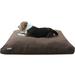 Dogbed4less Shredded Memory Foam Dog Bed for Medium to Large Dogs Brown Denim Cover 40 x35 Pillow