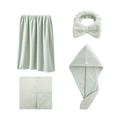 TERGAYEE Coral Fleece Bath Four-Piece Set Towel Bath Towel Dry Hair Cap Headband Soft and and Smoother Strong Water Absorption but Light Weight
