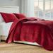 Riviera Velvet Mini Quilt Set Red, Full / Queen, Red