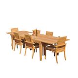 Teak Smith Algrave Rectangle 6 - Person 122" Long Teak Outdoor Dining Set Wood/Teak in Brown/White | 122 W x 43 D in | Wayfair