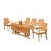 Teak Smith Algrave Rectangle 5 - Person 69" Long Teak Outdoor Dining Set Wood/Teak in Brown/White | 69 W x 36 D in | Wayfair