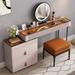 Everly Quinn Andraz Vanity Wood in Brown | 29.5 H x 58.7 W x 13.8 D in | Wayfair 9CC9816F75514EDC8316F8ADB6F80E41