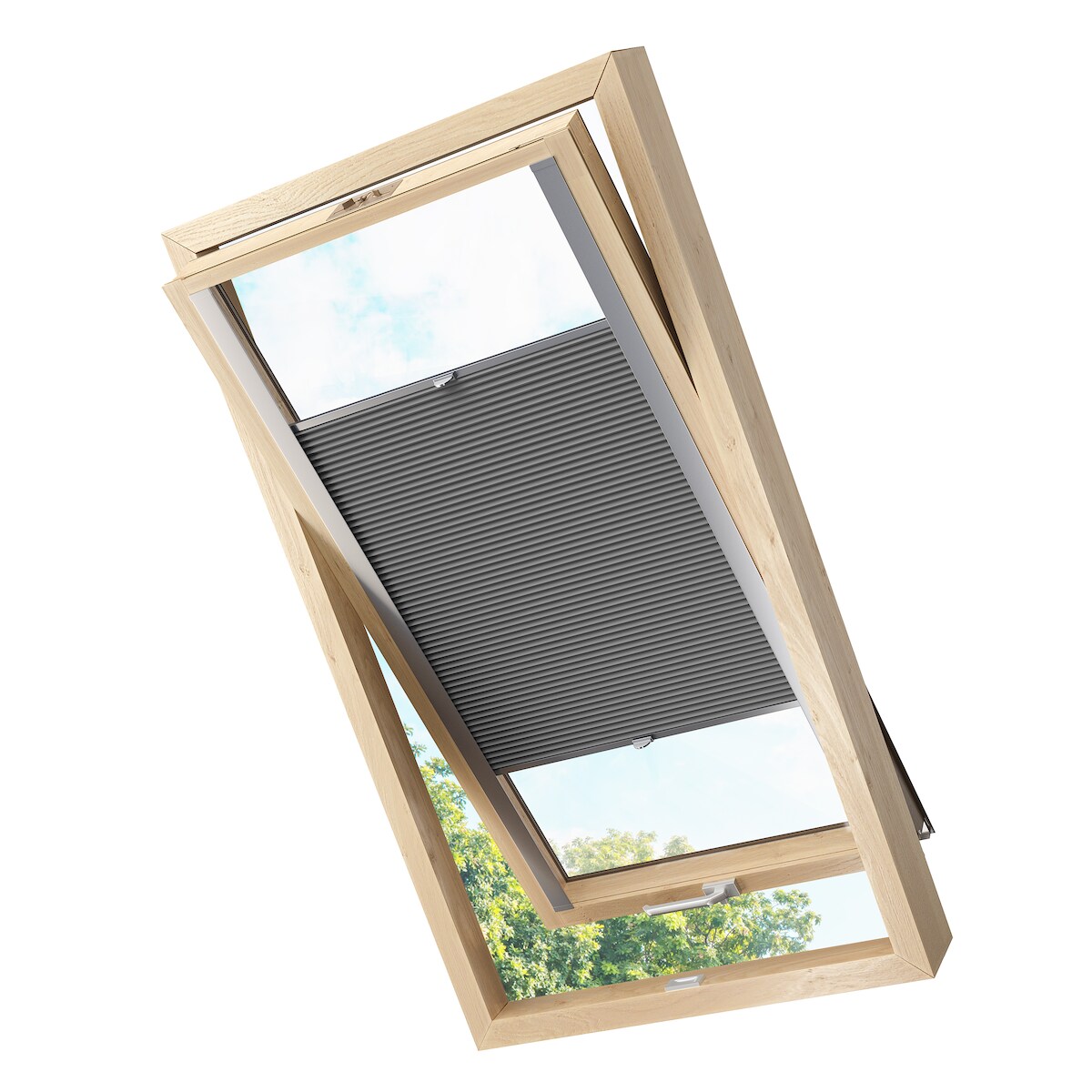 KS Handel 24 Dachfensterplissee Faltrollo Thermo verdunkelnd passend für Velux P08 Dunkelgrau Image