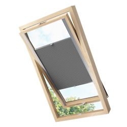 KS Handel 24 Dachfensterplissee Faltrollo Thermo verdunkelnd passend für Fakro 78x140 Dunkelgrau Image