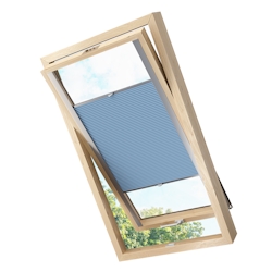 KS Handel 24 Dachfensterplissee Faltrollo Thermo verdunkelnd passend für Fakro 55x98 Blau Image