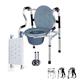 Commode Chair Walking Frame Mobility Aids Adjustable Height Folding Lightweight Walker 2 Wheels Aluminium Seat Bath Chair Toilet Commode Chair Shower Chair