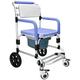 Shower Chair with Arms and Wheels, Commode Chair Wheelchair-Moving Bedside Commode and Toilet Adult Wheelchair and Lightweight Walker Disabled, Shower with Brake Wheelchair D (D)