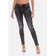 Slim-fit-Jeans CIPO & BAXX Gr. 29, Länge 34, grau (anthrazit) Damen Jeans Röhrenjeans