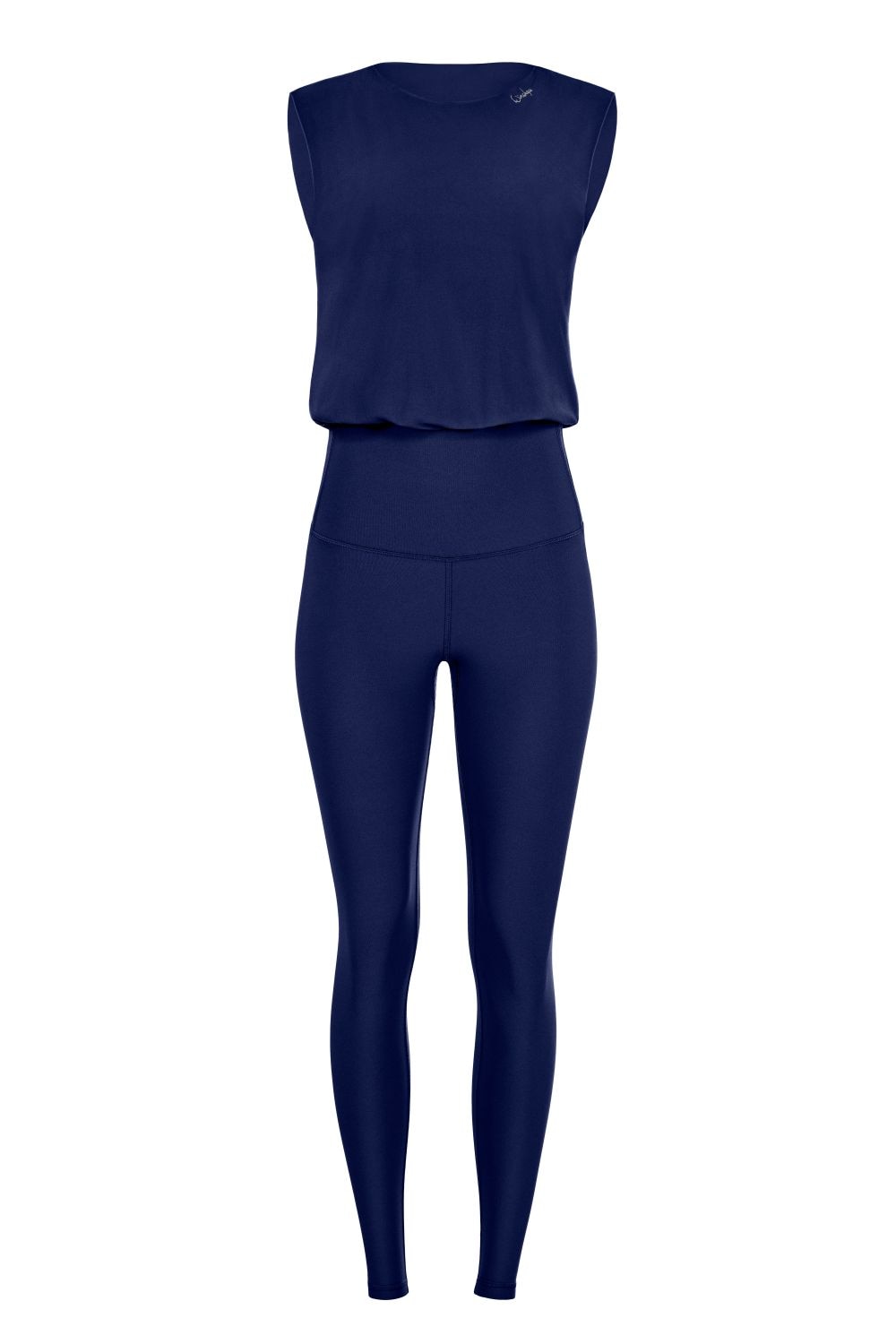 Jumpsuit WINSHAPE "JS102LSC", Damen, Gr. XXL, blau (dunkelblau), 85% Polyester, 15% Elasthan, Rundhals, Overalls, Functional Comfort Image