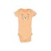 Just One You Made by Carter's Short Sleeve Onesie: Orange Stripes Bottoms - Size Newborn