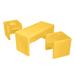 ECR4Kids Tri-Me Table & Cube Chair Set, Multipurpose Furniture,3-Piece Plastic in Yellow | 17 H x 32.75 W in | Wayfair ELR-14410-YE