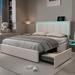 Wade Logan® Bocko Upholstered Platform Storage Bed Upholstered in White | 44.1 H x 63.8 W x 82.7 D in | Wayfair 3E7F5C8CABDD471DA3210FDB2847C01E