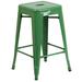 Ebern Designs Nieva Bar & Counter Stool Metal in Green | 24 H x 16 W x 16 D in | Wayfair 64590E6AD96C4291A2EF62546E318B0D